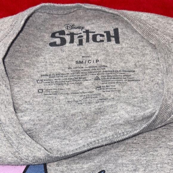 Disney Stitch Graphic Tee Gray T-Shirt Size Small - Picture 3 of 6